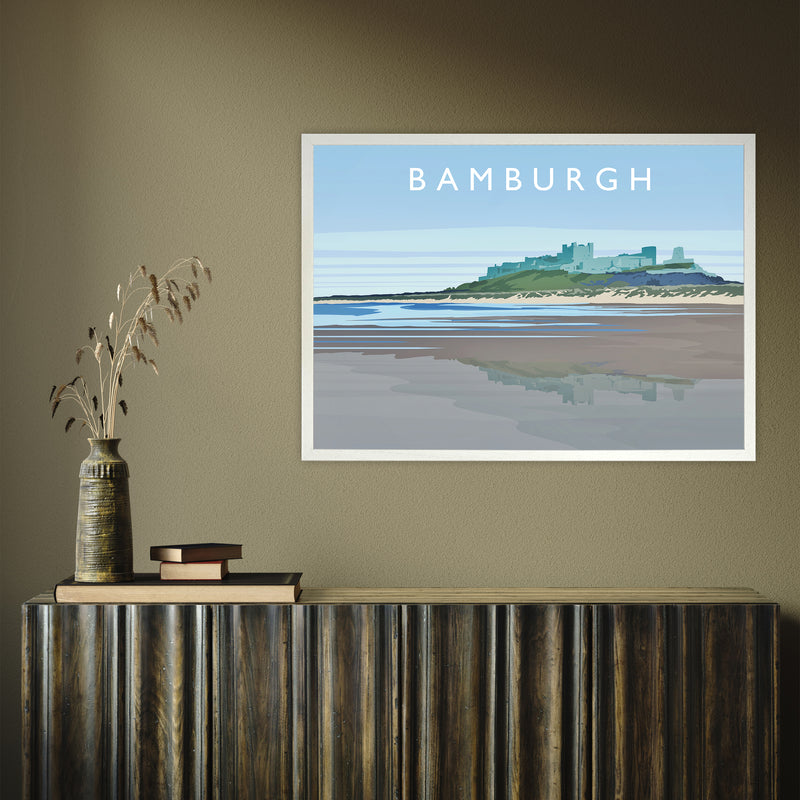 Bamburgh by Richard O'Neill A1 White Frame