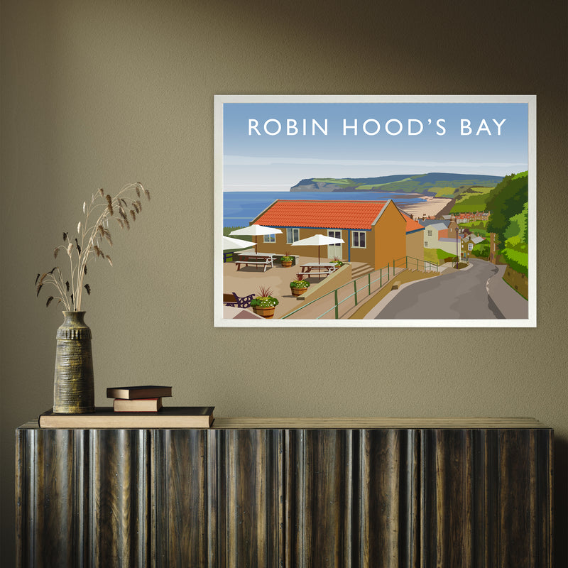 Robin Hood's Bay 3 by Richard O'Neill A1 White Frame