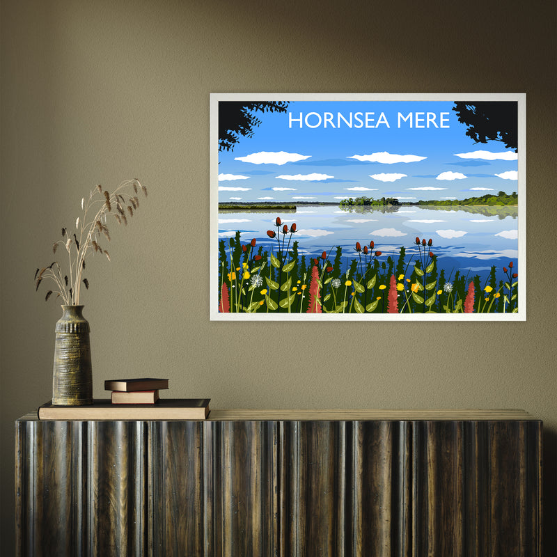 Hornsea Mere by Richard O'Neill A1 White Frame