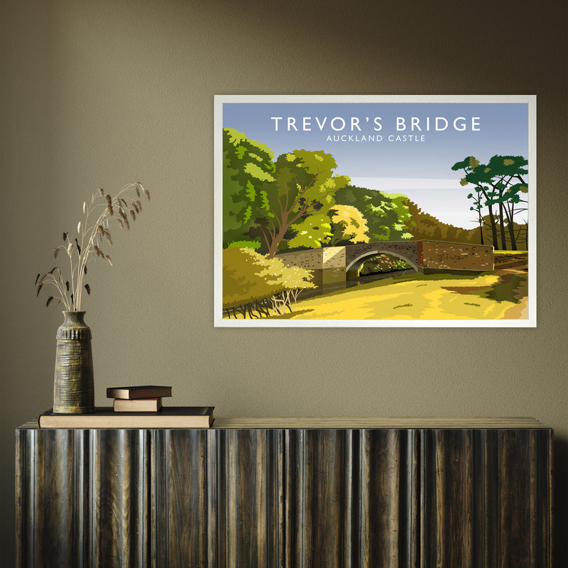 Trevor's Bridge by Richard O'Neill A1 White Frame