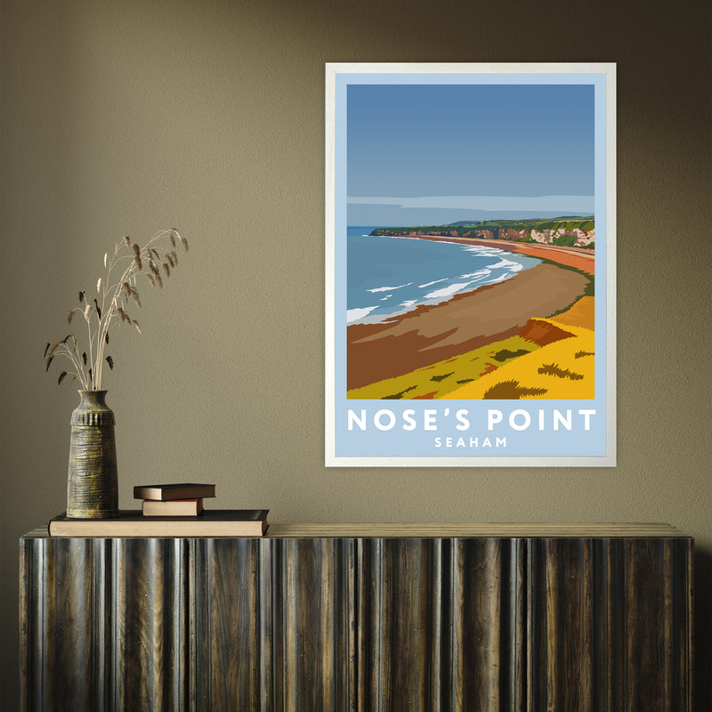 Nose's Point portrait by Richard O'Neill A1 White Frame