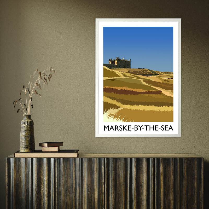 Marske-by-the-Sea 3 portrait by Richard O'Neill A1 White Frame