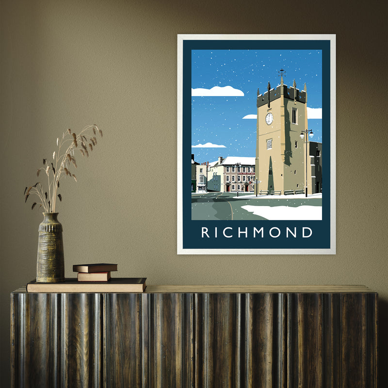 Richmond 2 (Snow) portrait by Richard O'Neill A1 White Frame