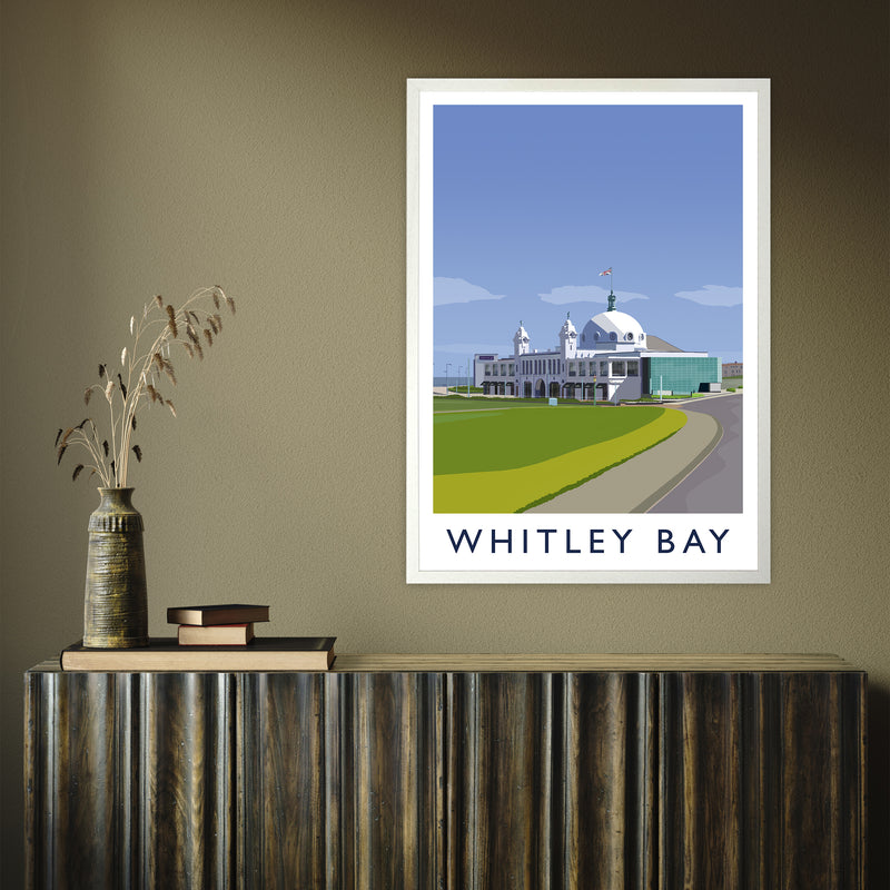 Whitley Bay portrait by Richard O'Neill A1 White Frame