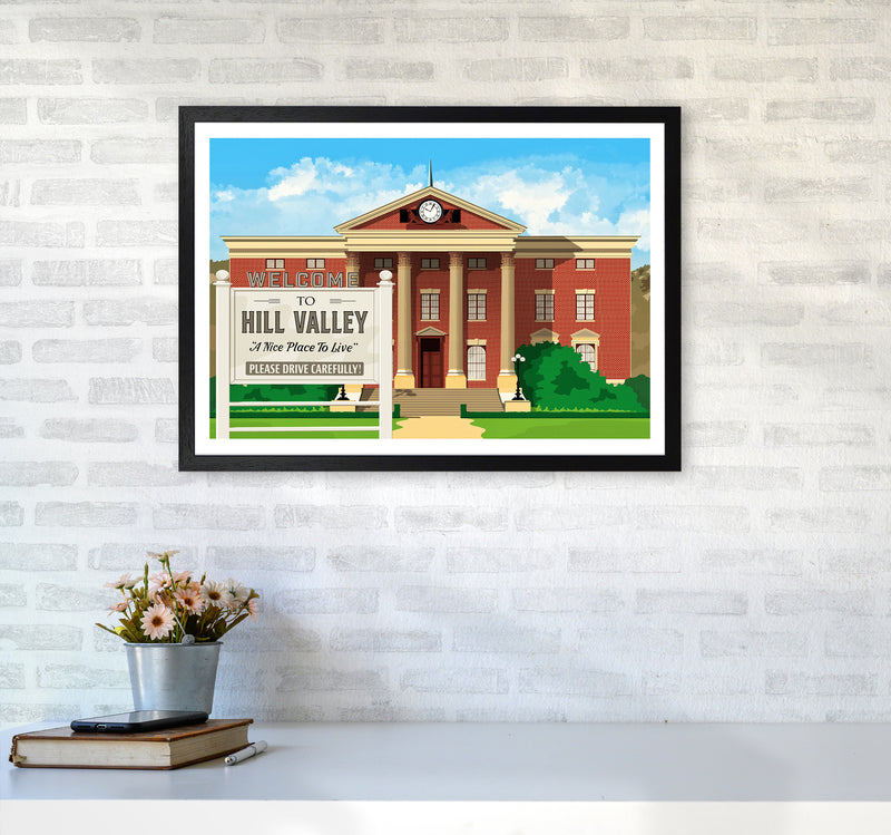 Hill Valley 1955 Revised Art Print by Richard O'Neill A2 White Frame