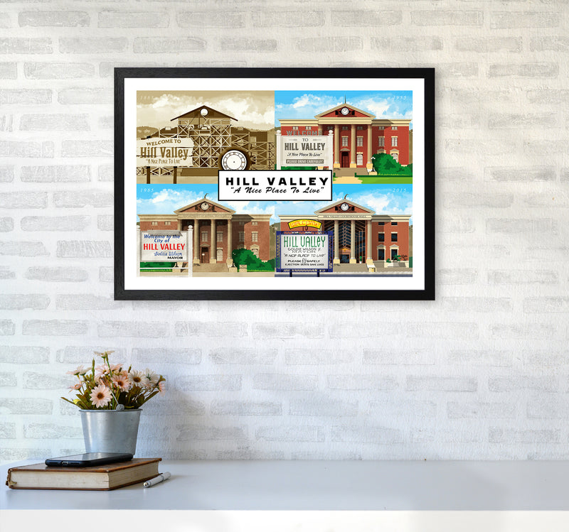Hill Valley - A Nice Place To Live Art Print by Richard O'Neill A2 White Frame