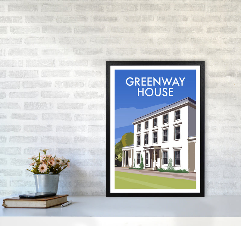 Greenway House Portrait Art Print by Richard O'Neill A2 White Frame