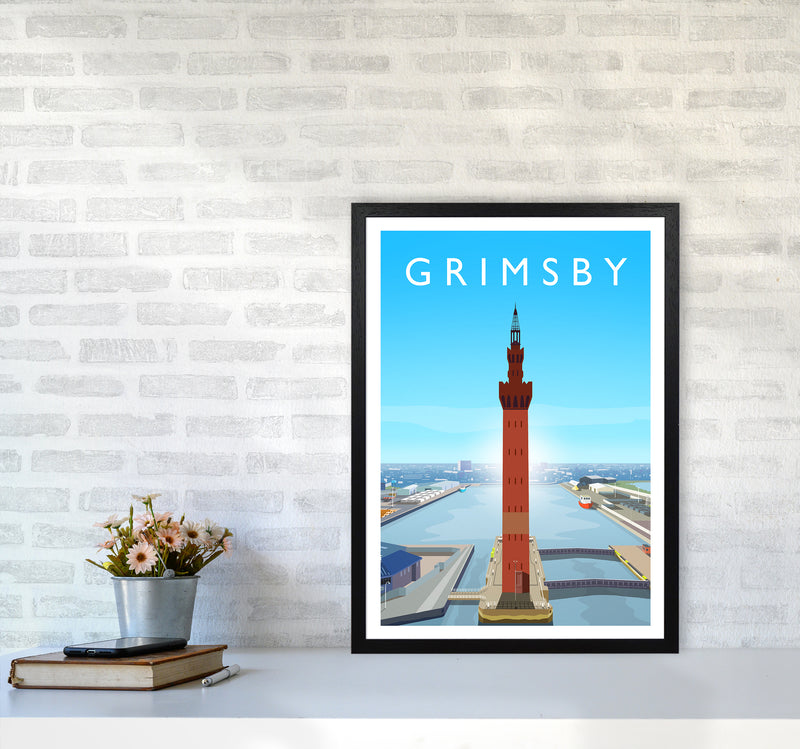 Grimsby Portrait Art Print by Richard O'Neill A2 White Frame