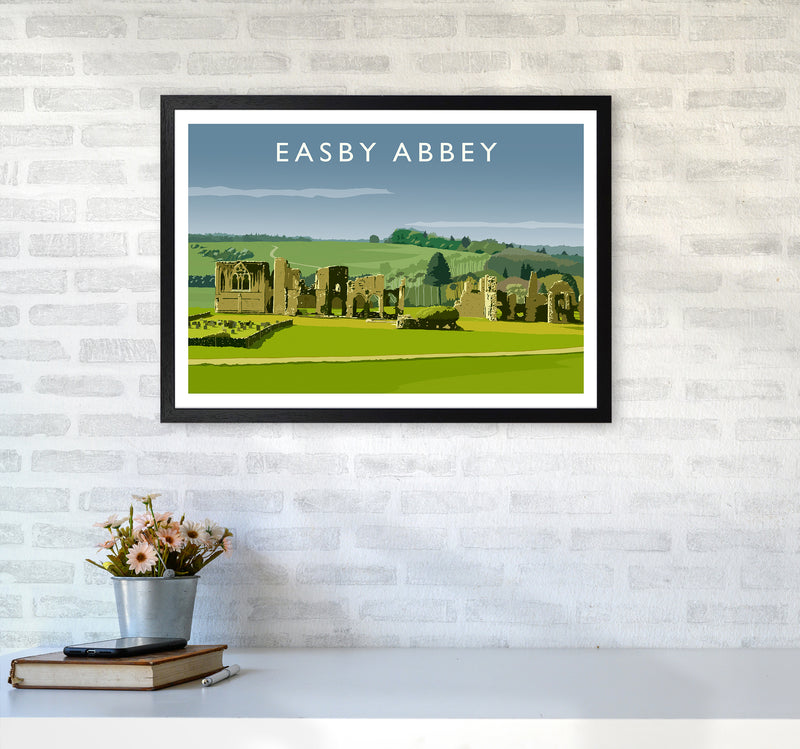 Easby Abbey Art Print by Richard O'Neill A2 White Frame