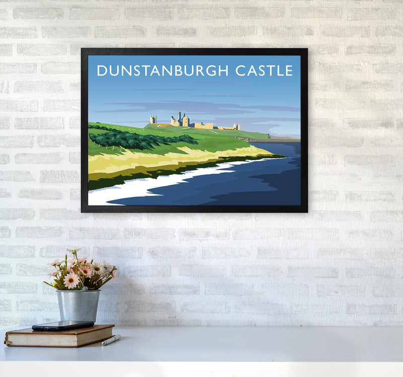 Dunstanburgh Castle Travel Art Print by Richard O'Neill A2 White Frame