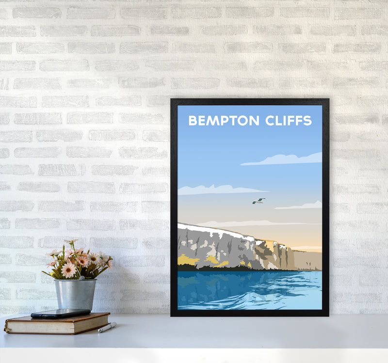 Bempton Cliffs portrait Travel Art Print by Richard O'Neill A2 White Frame