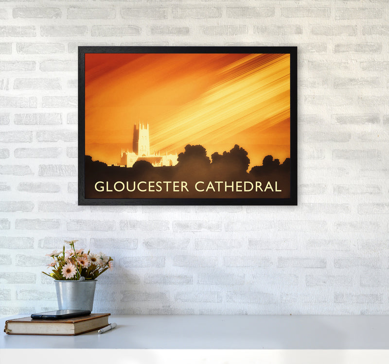Gloucester Cathedral Travel Art Print by Richard O'Neill A2 White Frame