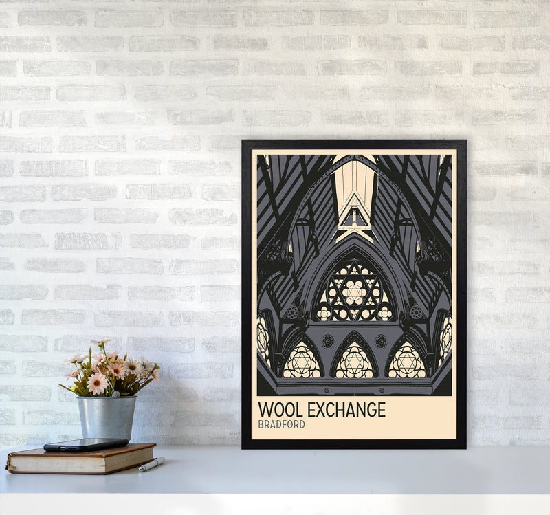 Wool Exchange, Bradford Travel Art Print by Richard O'Neill A2 White Frame