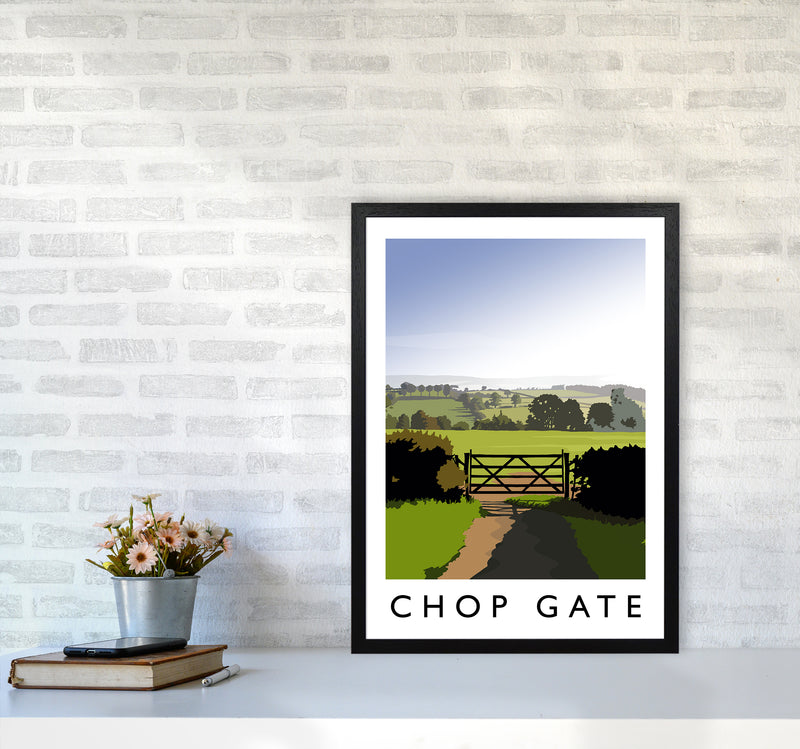 Chop Gate portrait Travel Art Print by Richard O'Neill A2 White Frame