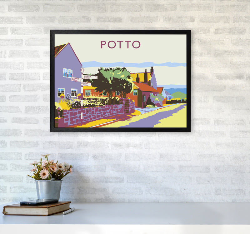 Potto Travel Art Print by Richard O'Neill A2 White Frame