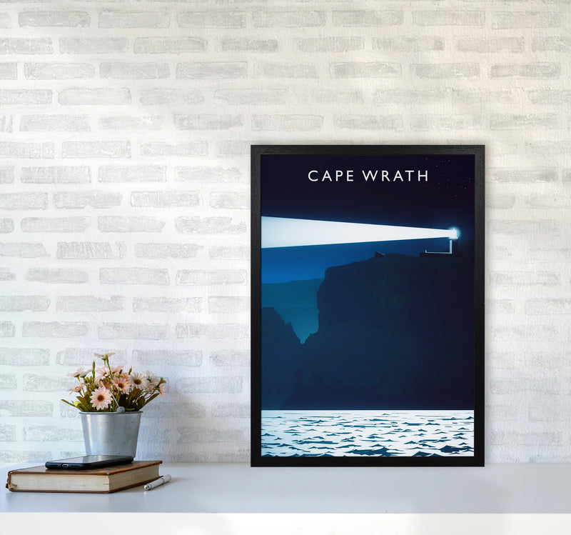 Cape Wrath portrait Travel Art Print by Richard O'Neill A2 White Frame