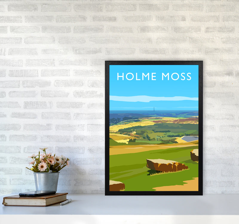 Holme Moss portrait Travel Art Print by Richard O'Neill A2 White Frame