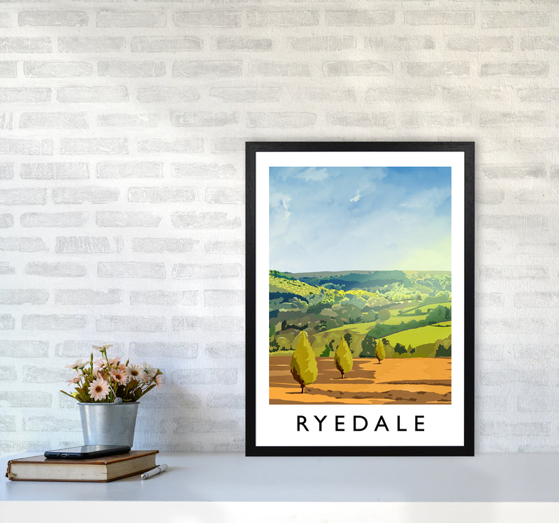 Ryedale portrait Travel Art Print by Richard O'Neill A2 White Frame