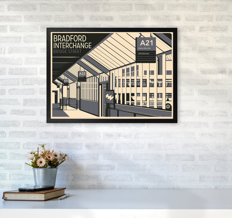 Bradford Interchange, Bridge Street Travel Art Print by Richard O'Neill A2 White Frame