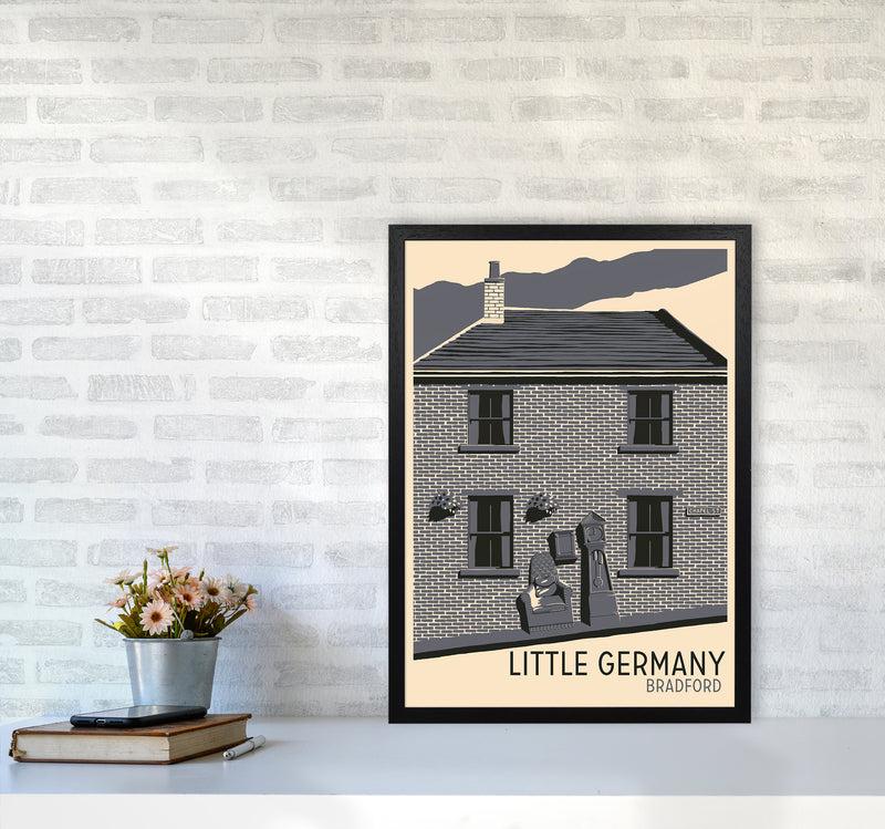 Little Germany, Bradford Travel Art Print by Richard O'Neill A2 White Frame