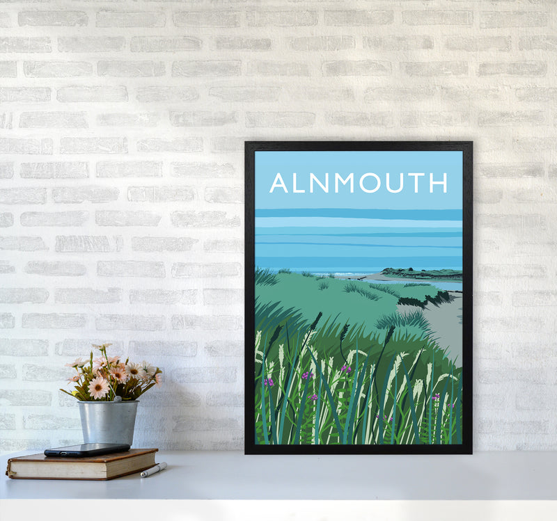 Alnmouth portrait Travel Art Print by Richard O'Neill A2 White Frame