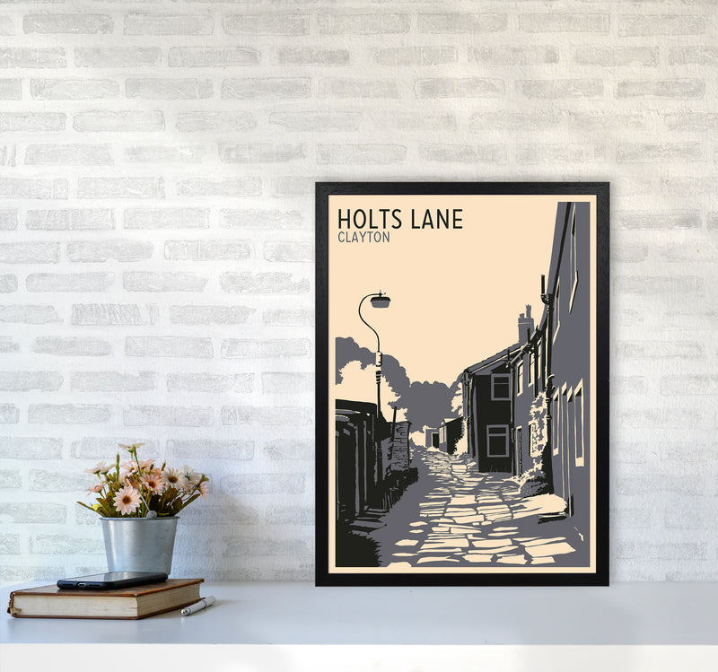 Holts Lane, Clayton Travel Art Print by Richard O'Neill A2 White Frame