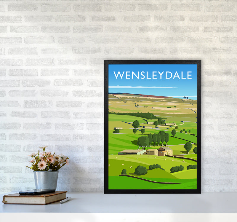 Wensleydale 3 portrait Travel Art Print by Richard O'Neill A2 White Frame