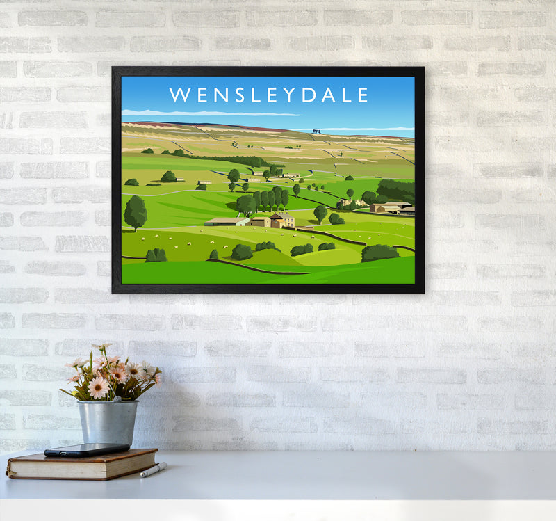 Wensleydale 3 Travel Art Print by Richard O'Neill A2 White Frame