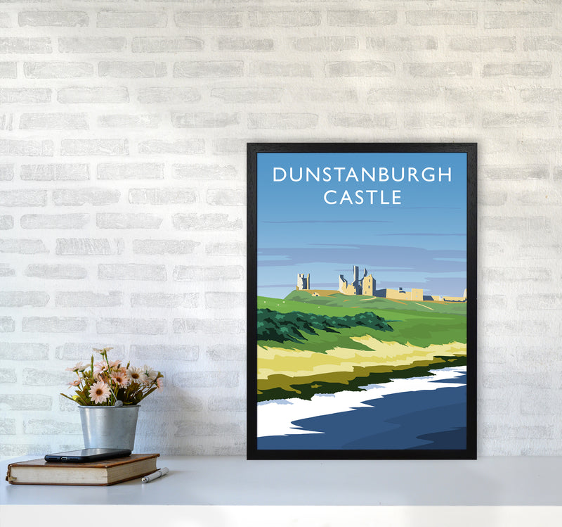 Dunstanburgh Castle portrait Travel Art Print by Richard O'Neill A2 White Frame