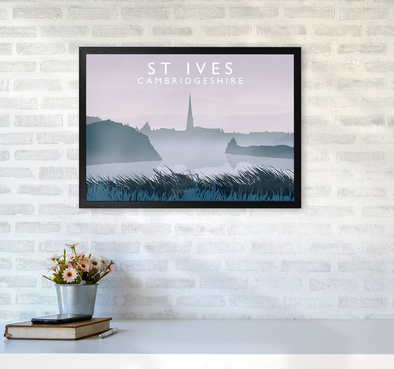 St Ives Travel Art Print by Richard O'Neill A2 White Frame