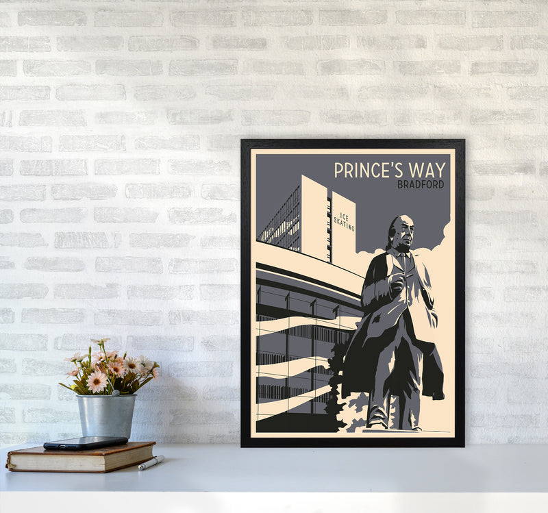 Prince's Way, Bradford Travel Art Print by Richard O'Neill A2 White Frame