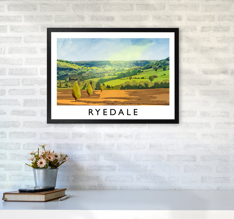 Ryedale Travel Art Print by Richard O'Neill A2 White Frame