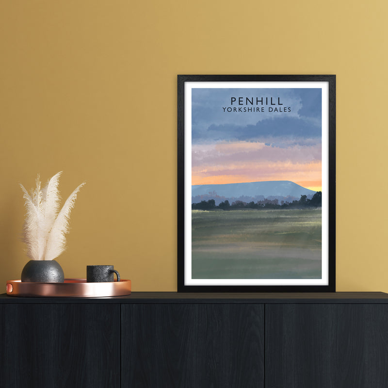 Penhill 3 Portrait Travel Art Print by Richard O'Neill A2 White Frame