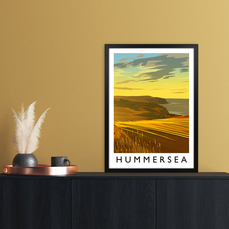 Hummersea Portrait Travel Art Print by Richard O'Neill A2 White Frame