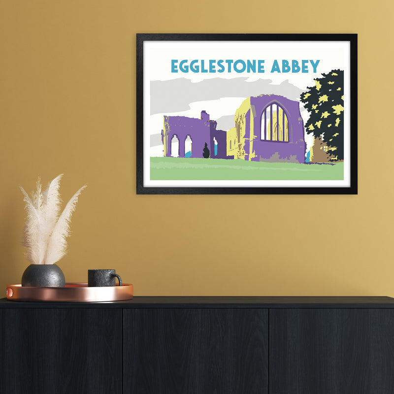 Egglestone Abbey Travel Art Print by Richard O'Neill A2 White Frame