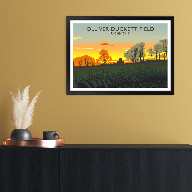 Olliver Duckett Field Travel Art Print by Richard O'Neill A2 White Frame