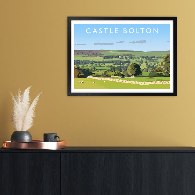 Castle Bolton Travel Art Print by Richard O'Neill A2 White Frame