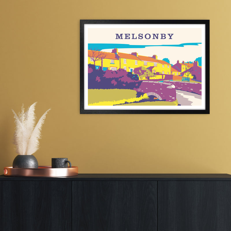 Melsonby Travel Art Print by Richard O'Neill A2 White Frame