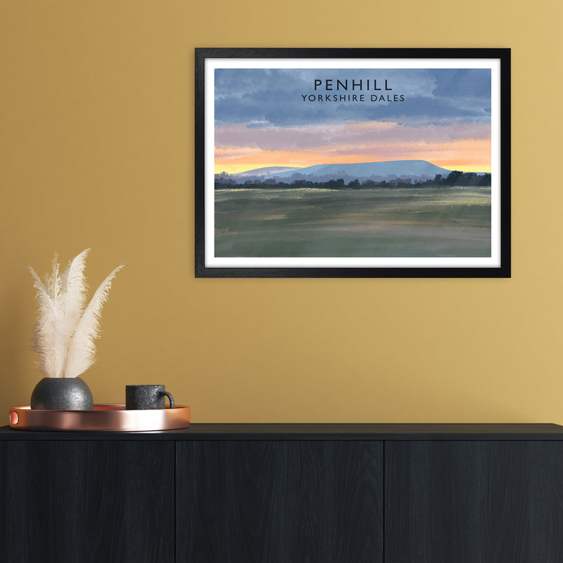 Penhill 3 Travel Art Print by Richard O'Neill A2 White Frame