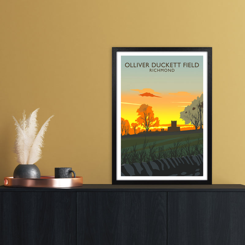 Olliver Duckett Field Portrait Travel Art Print by Richard O'Neill A2 White Frame