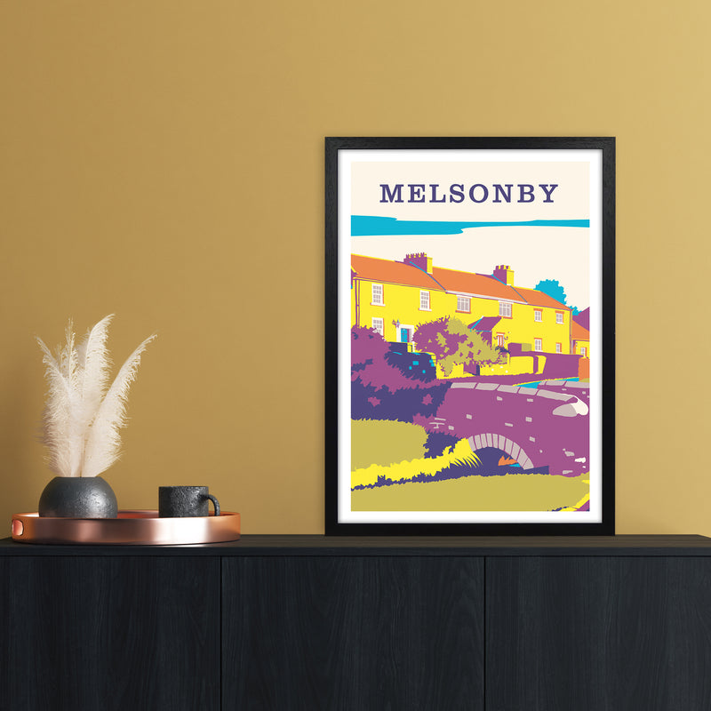 Melsonby Portrait Travel Art Print by Richard O'Neill A2 White Frame