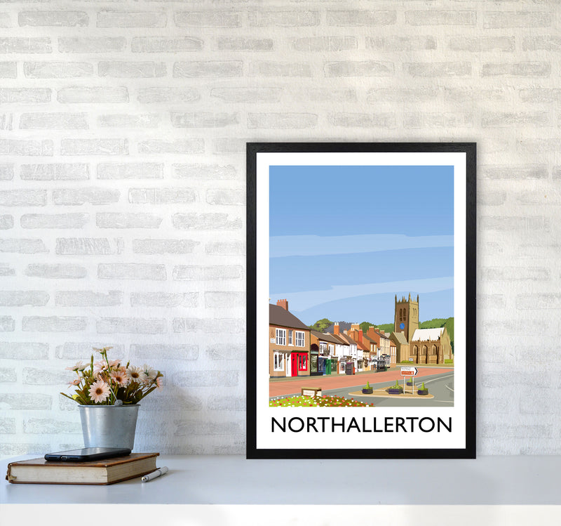 Northallerton 5 portrait Travel Art Print by Richard O'Neill A2 White Frame
