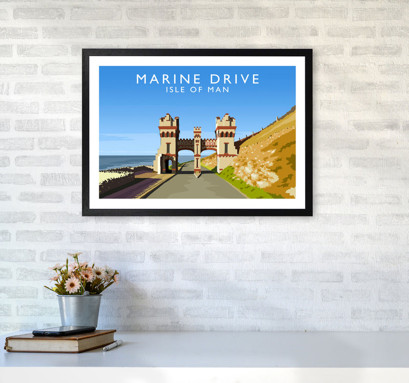 Marine Drive Travel Art Print by Richard O'Neill A2 White Frame