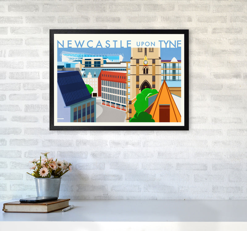 Newcastle upon Tyne 2 (Day) landscape Travel Art Print by Richard O'Neill A2 White Frame