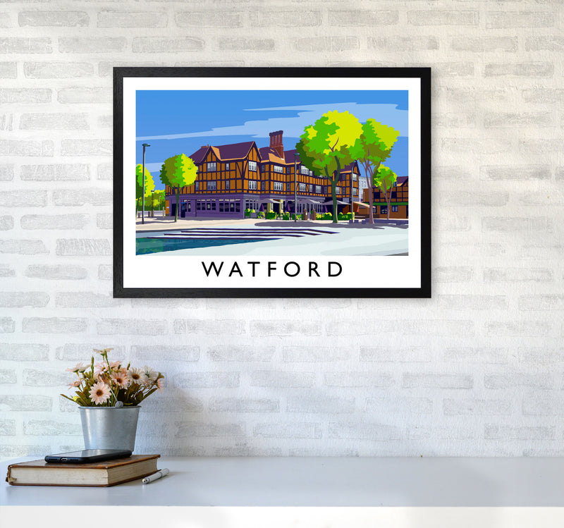 Watford 2 Travel Art Print by Richard O'Neill A2 White Frame