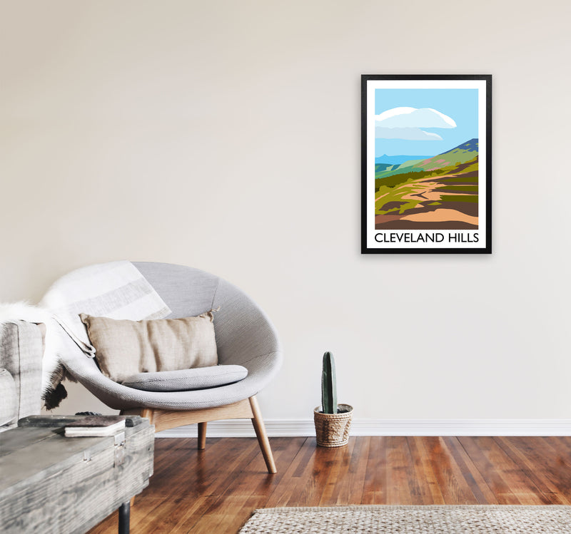 Cleveland Hills Art Print by Richard O'Neill A2 White Frame