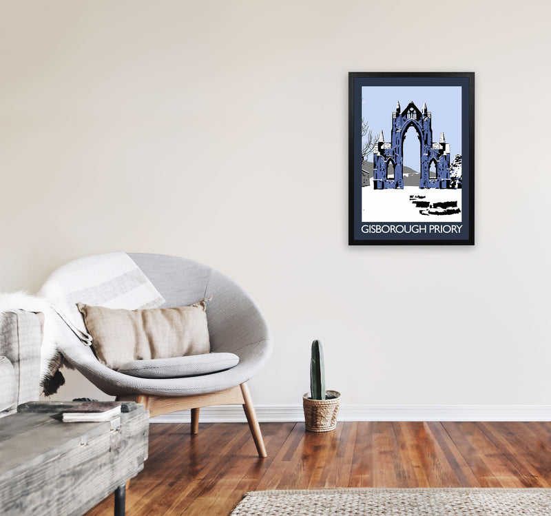 Gisborough Priory Framed Digital Art Print by Richard O'Neill A2 White Frame