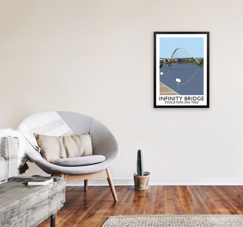 Infinity Bridge Stockton-On-Tees Art Print by Richard O'Neill A2 White Frame