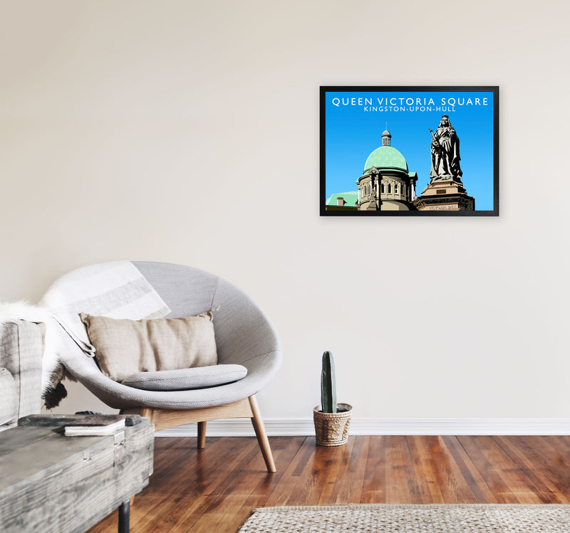 Queen Victoria Square Art Print by Richard O'Neill A2 White Frame