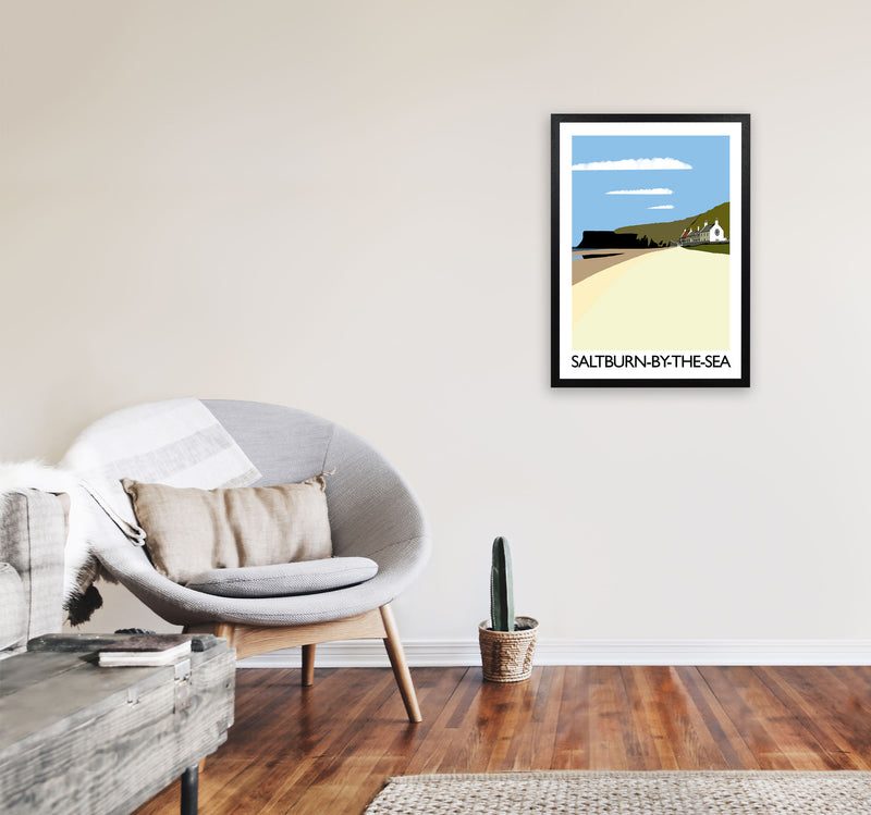 Saltburn-By-The-Sea Art Print by Richard O'Neill A2 White Frame
